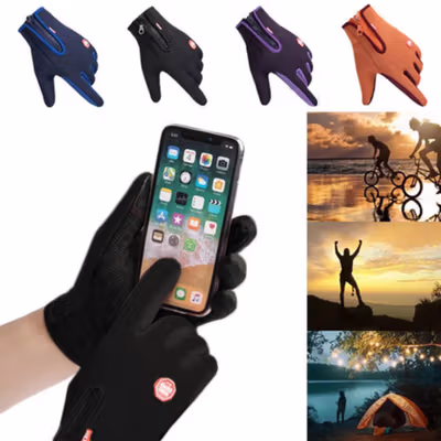 HKXY Sarung Tangan Motor Sepeda Anti Slip Touchscreen Gloves 1 Pair M - Black