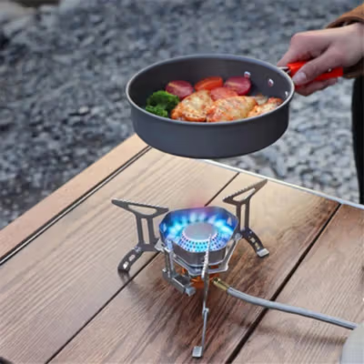 TaffSPORT Kompor Gas Portable Lipat Outdoor Ultralight Camping Stove - WSS-207 - Silver