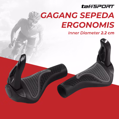 TaffSPORT Handgrip Sepeda Universal Anti Slip Handlebar Grip - BT1001 - Black