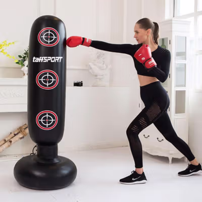 TaffSPORT Vertical Punching Bag Tiang Samsak Tinju Inflatable 160cm - DS0097 - Black