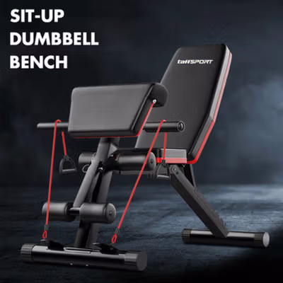 TaffSPORT Kursi Gym Iron Bench Press Foldable Sit Up Exercise - YC-204 - Black