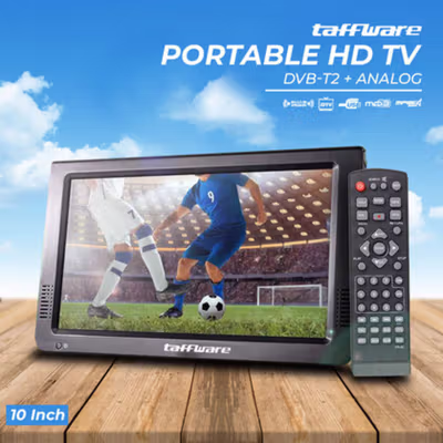 Taffware Portable TV Monitor 10 Inch DVB-T2 dan Analog HDMI AV - D10 - Black