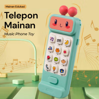 AIMIYA Telepon Mainan Anak Edukasi Musik Kids Musical Phone Toy - AM12 - Green