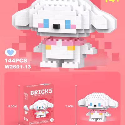 BRICKS Mainan Balok Susun Karakter Cinnamoroll LEGO Figure 144 PCS - W2601-13 - Multi-Color
