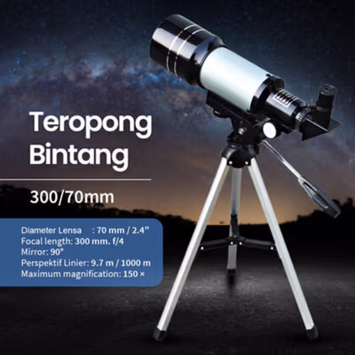 FocStar Teropong Bintang Monocular Astronomical Telescope 300/70mm - F30070M - No Color
