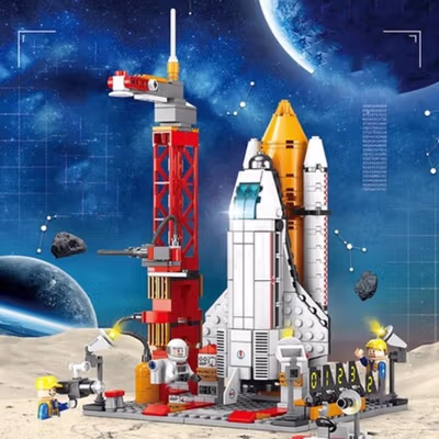 LELE BROTHER Mainan Pesawat Luar Angkasa Aerospace Rocket 512 Blocks - 8861 - Multi-Color