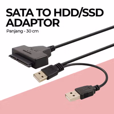Kebidu Kabel SATA to USB 2.0 HDD/SSD Adaptor 30cm - CC017 - Black
