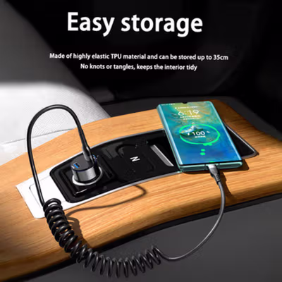 KEBISS Kabel Charger Data Micro USB Multifungsi Spring Cable 3A 1.5M - KM-3 - Black