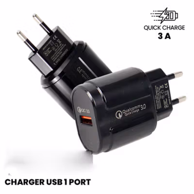 Taffware Charger USB Smartphone Quick Charge QC3.0 3A 18W EU Plug - BC21 - Black