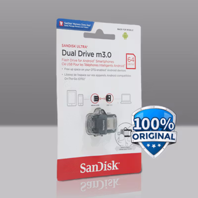 SanDisk Ultra Dual Drive Micro USB 3.0 64GB-SDDD3-64G - Black
