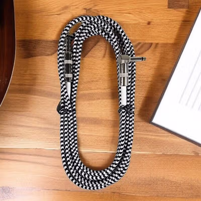 WORLDSTAGE Kabel Gitar Bass Elektrik Nylon Braided 300cm - CBC-30 - Black