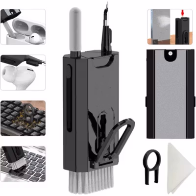 DEMIUM Sikat Pembersih Keyboard Cleaning Brush 8in1 with Liquid - Q8 - Black