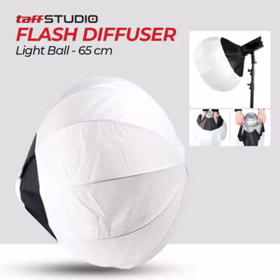 TaffSTUDIO Flash Diffuser Softbox Studio Photography Light Ball Diameter 65cm - 1355 - Black White