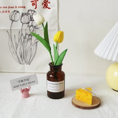 TaffHOME Vas Bunga Botol Kaca Aesthetic Bottle Vase Flower Pot 500ml - EN549 - Brown