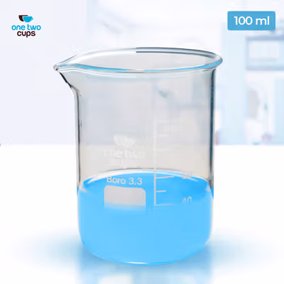One Two Cups Gelas Ukur Lab Kimia Multifungsi Borosilicate Glass 100ml - GG-17 - Transparent