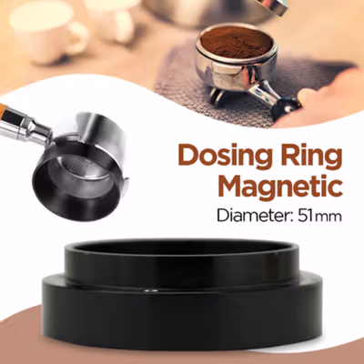 One Two Cups Dosing Ring Portafilter Espresso Magnetic Aluminium 51mm - XA045 - Black