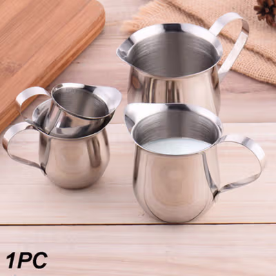HOUSEEN Milk Jug Pitcher Susu Latte Art Espresso Stainless Steel 90ml - DL060 - Silver