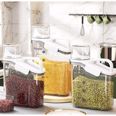 FOOD Toples Plastik Penyimpanan Makanan Storage Jar with Spout 2.8L - 710 - White