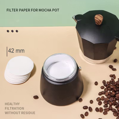 One Two Cups Kertas Saringan Kopi Coffee Filter Paper Moka Pot 100 PCS 42mm - OJ-1 - White