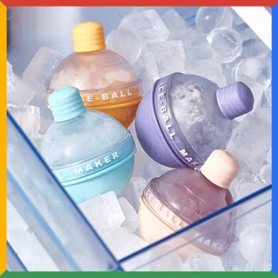 SESERN Cetakan Es Batu Silikon Bulat Light Bulb Ice Cube Mold - GJ2980 - Blue