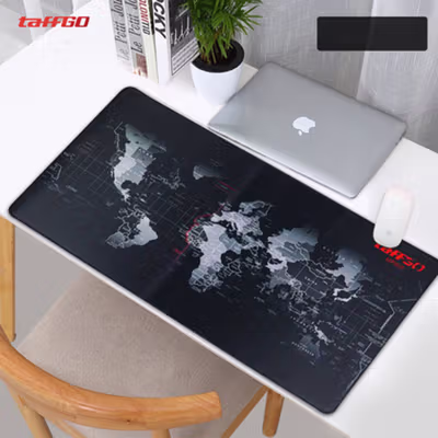 TaffGO Gaming Mouse Pad Desk Mat Motif Peta Dunia 300x800x2mm - MP002 - Black