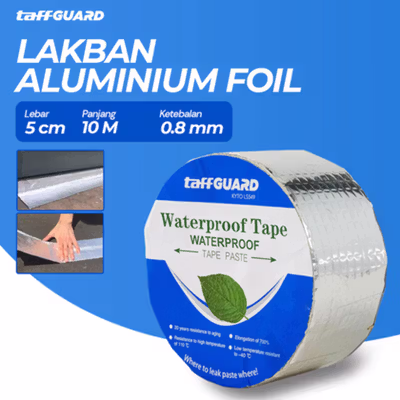 TaffGUARD KYTO Lakban Aluminium Foil Butyl 0.8mm Waterproof 5cmx10M - LS549 - Silver