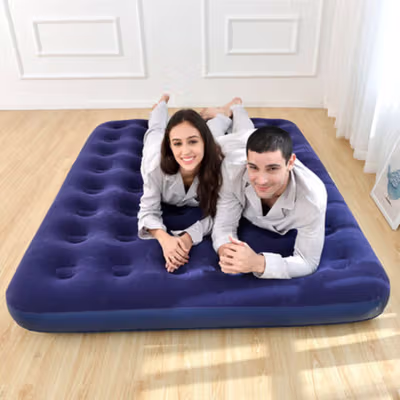 TaffSPORT Kasur Matras Angin Manual Sleeping Pad Inflatable 186x130cm - DB-28 - Navy Blue