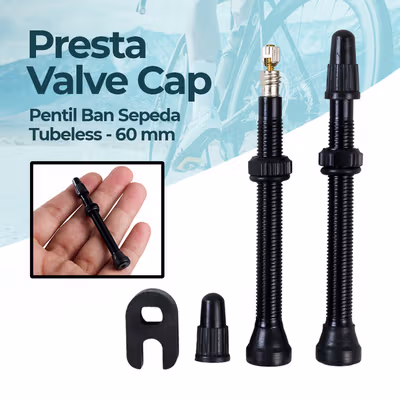 Deemount Pentil Ban Sepeda Presta Valve Cap Tubeless Bike Tire 60mm - VV40 - Black