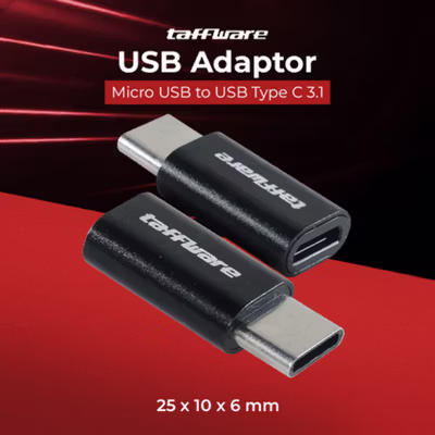Taffware Adaptor Konverter High Speed Micro USB ke USB Type C 3.1 - US189 - Black