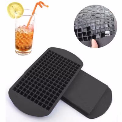 TaffHOME Cetakan Es Batu Silikon Kotak 160 Grid Ice Cube Tray - DY0973 - Black