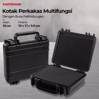 TaffGUARD Kotak Perkakas Multifungsi Plastik PP Busa Storage Tool Box 19cm - TH05 - Black