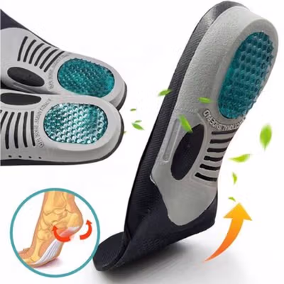 EiD Insole Sepatu Alas Kaki Orthopedic Shock Absorb Gel Size L 41-46 - ZYD18 - Black