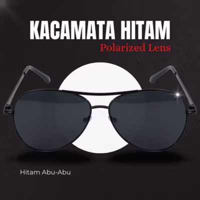Aoron Kacamata Hitam Aviator Sunglasses Polarized Lens - RB2132 - Black/Gray