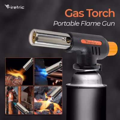 Firetric Kepala Gas Butane Portable Flame Gun Torch - 807 - Black/Yellow