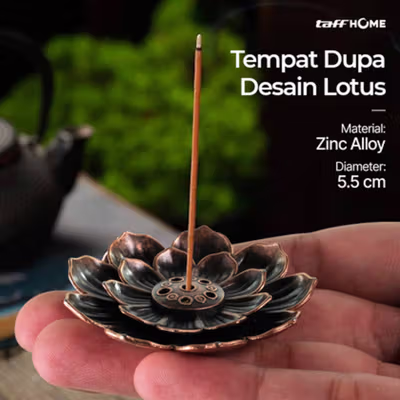TaffHOME Tempat Dupa Incense Stick Holder Desain Lotus - YN002 - Bronze