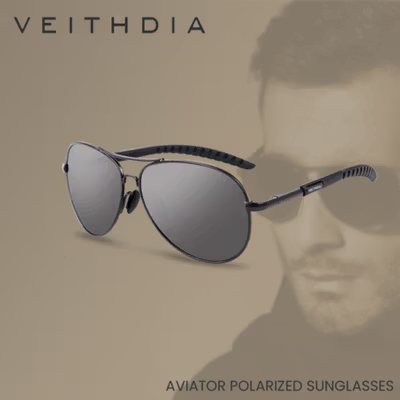 VEITHDIA Kacamata Aviator Polarized Sunglasses - V3088 - Black