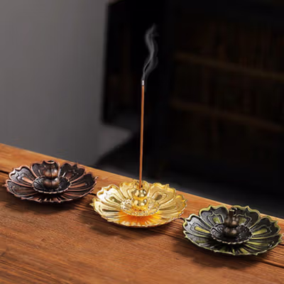 TaffHOME Tempat Dupa Lotus Gourd Incense Holder Zinc Alloy - YJ-A3 - Golden