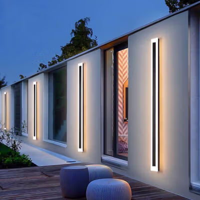 TaffLED Lampu Hias Dinding Outdoor IP65 Long Strip Warm White 3000K 80cm - IIS20 - Black