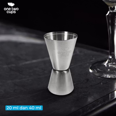 One Two Cups Gelas Ukur Bartender Double Jigger Measuring Cup 20ml and 40ml - KM2 - Silver