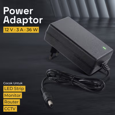 VBS Adaptor Power Supply LED Strip Monitor Converter 12V 3A 36W - AYD-1230 - Black