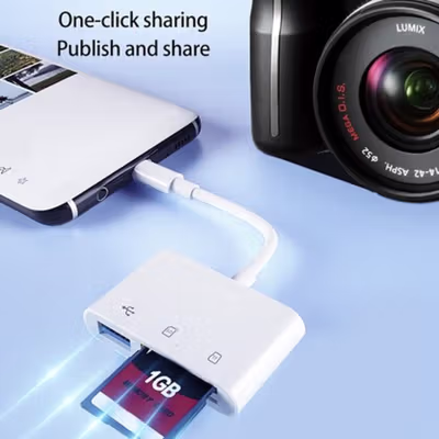 ATUX Card Reader 3in1 Type C 2.0 USB Hub MicroSD - AT32 - White