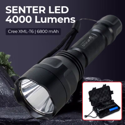 UltraFire Senter LED Flashlight XML-T6 4000 Lumens Charger dan Baterai - C8 - Black