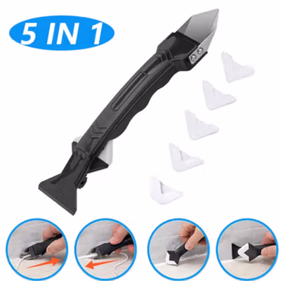 Taffware Perapi Lem Silikon Sealant Spreader Spatula Scraper 5in1 - WL106 - Black