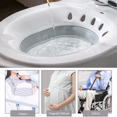 Bazaar Bak Mandi Portable Postpartum Folding Toilet Sitz Bath Bowl - BZ279 - White