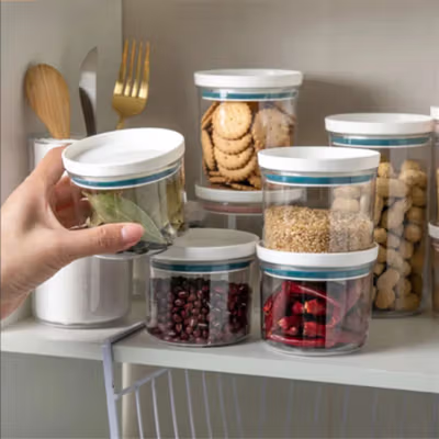 JD Toples Plastik Penyimpanan Makanan Kedap Udara Storage Jar 250ml - SL-250 - Blue