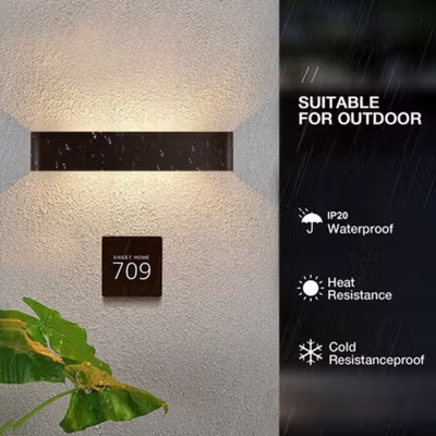 JUMEI Lampu Dinding Hias Outdoor Warm White Waterproof IP20 20W - D313 - Black