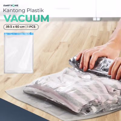 TaffPACK Kantong Plastik Vakum Pakaian Vacuum Bag 39.5x60cm 1 PCS - VB-70 - Transparent