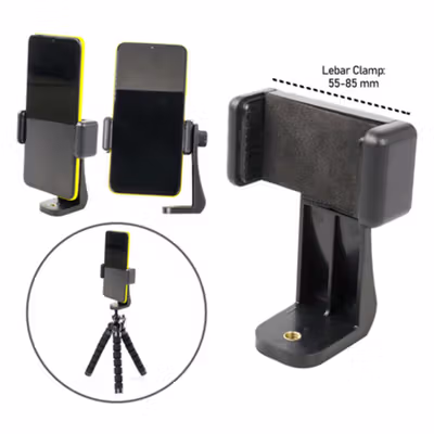 TaffSTUDIO Smartphone Holder HP Tripod Monopod Clamp Mount 1/4 Thread - F360 - Black