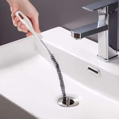 TGWY Sikat Pipa Ledeng Hair Sewer Sink Cleaning Brush 45cm - TW807 - White