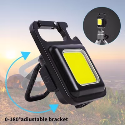VKTECH Senter LED COB Keychain Magnetic Rechargeable 500 Lumens - CB601 - Black